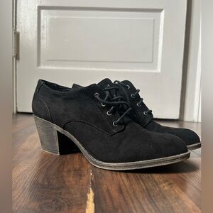 Rocket Dog Black Suede Heeled Boots Size 9